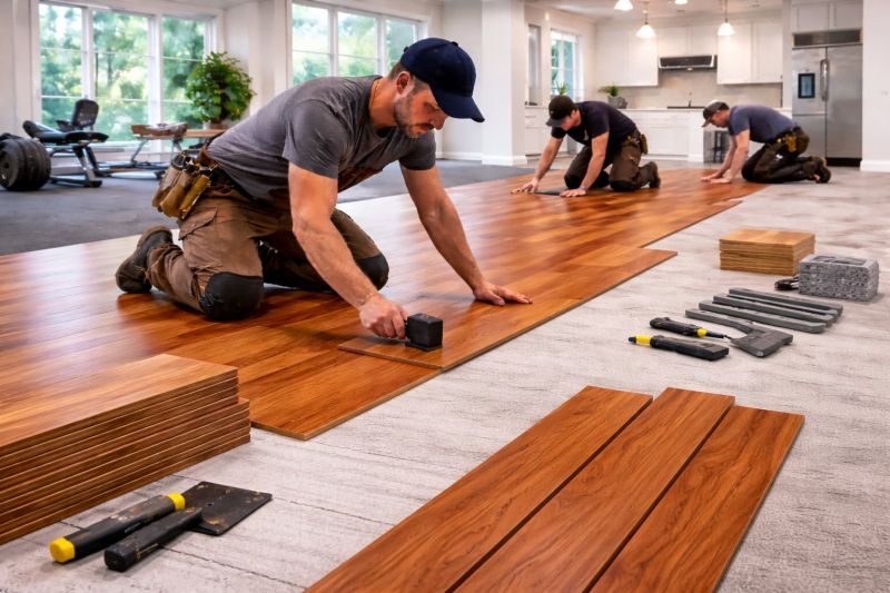 Cherry Floor Installation in Gorham, ME