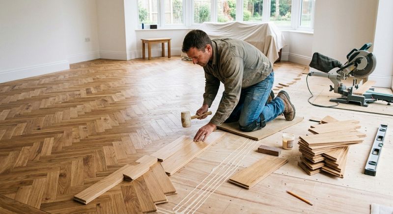 Hickory Floor Installation in Saco, ME