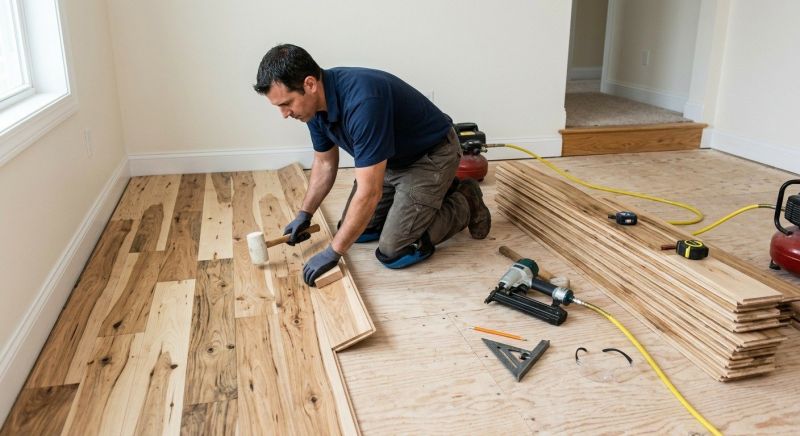Hickory Floor Installation in Saco, ME