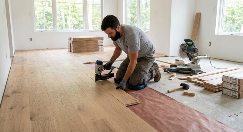 Oak Floor Installation in Falmouth, ME