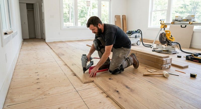Oak Floor Installation in Saco, ME