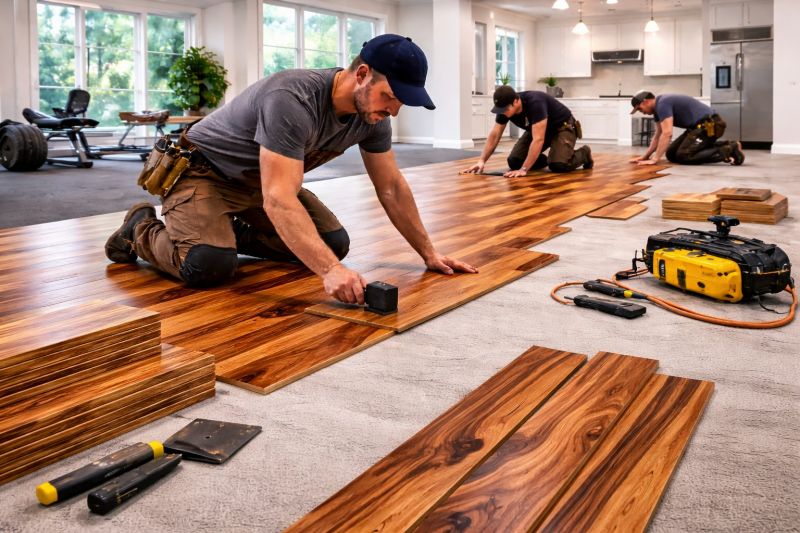 Teak Flooring Installation in Saco, ME