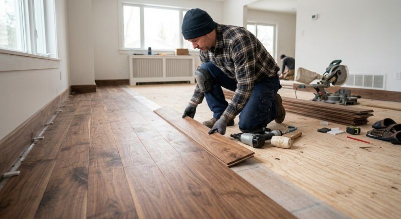 Walnut Flooring Installation in Saco, ME