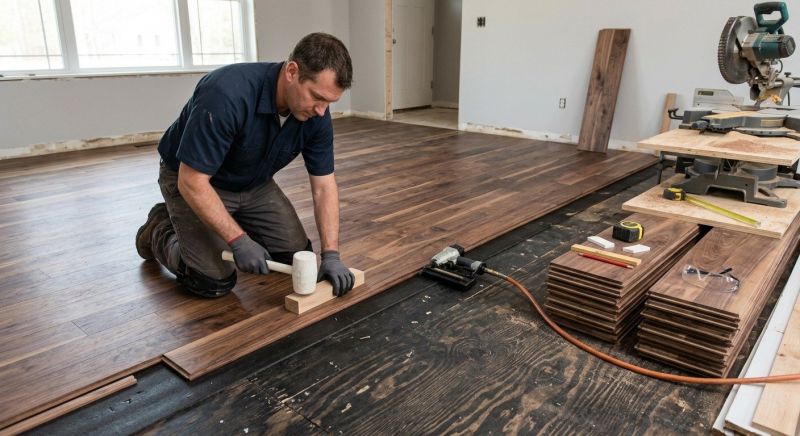 Walnut Flooring Installation in Saco, ME