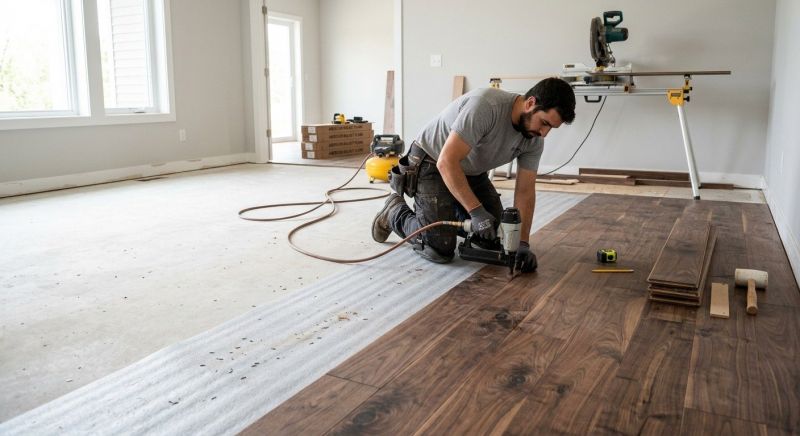 Walnut Flooring Installation in Saco, ME