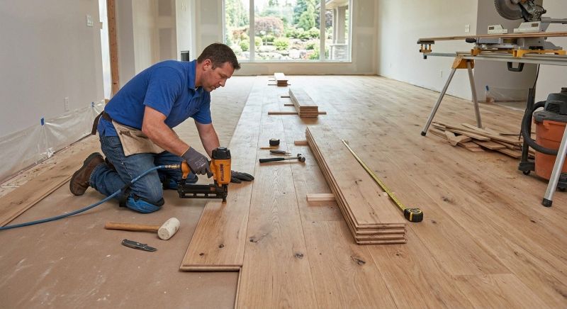 Wide Plank Floor Installation in Saco, ME